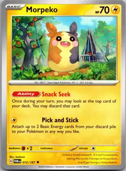 Morpeko 072/167 Uncommon Twilight Masquerade Pokemon Near Mint - Image 1