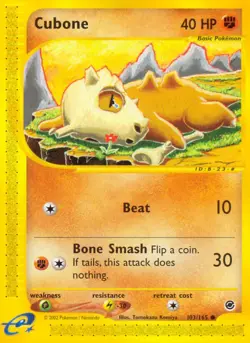 Heavily Played Cubone - 103/165 - Common Pokemon Expedition - Image 1