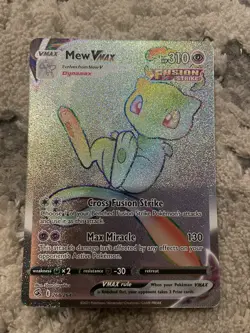 Pokemon Fusion Strike Mew VMAX 268/264 Secret Rainbow Rare NM - Image 1