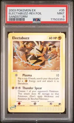 Pokemon Electabuzz EX Sandstorm 35/100 Reverse Holo 2003 PSA 9 - Image 1
