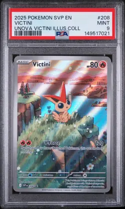 2025 POKEMON SVP EN-SV BLACK STAR PROMO #208 VICTINI PSA 9 - Image 1