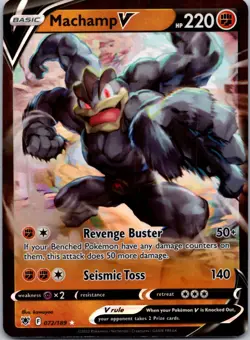 Machamp V 072/189 Holo V Rare Astral Radiance Pokemon Holo Near Mint - Image 1