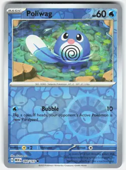 Poliwag 060/165 Common 151 Pokemon Reverse Holo Near Mint - Image 1