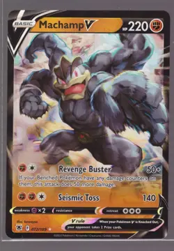 MACHAMP V 072/189 HOLO V RARE ASTRAL RADIANCE 2022 POKEMON V RARE KAWAYOO - Image 1