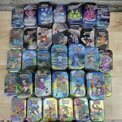 (72) EMPTY Pokemon Mini Tin Lot 151 Paldean Fates Prismatic NO PACKS OR INSERTS - Image 1