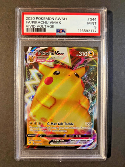 PSA 9 Pokemon Pikachu VMAX 044/185 Vivid Voltage Full Art - Image 1