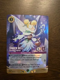 Disney Lorcana FOIL Tinker Bell Snowflake Collector 34/P3 Set Champion 11 NM - Image 1
