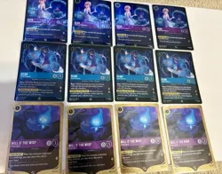 Disney Lorcana Foil Promo Lot of 12 NM. 4x Elsa , 4x Scar, 4x Will O' The Wisp - Image 1
