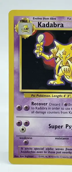 Kadabra 32/102 Unlimited Base Set Pokemon TCG WOTC Non Holo Vintage 1999 LP - Image 2