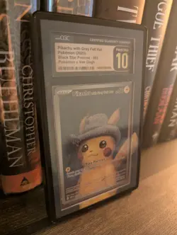 2023 Pikachu with Grey Felt Hat Pokemon X Van Gogh Promo CGC Pristine 10 - Image 3