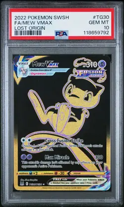 2022 POKEMON SWORD & SHIELD LOST ORIGIN #TG30 FULL ART/MEW VMAX PSA 10 - Image 1