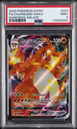 2020 POKEMON SWORD & SHIELD DARKNESS ABLAZE #020 FULL ART/CHARIZARD VMAX PSA 9 - Image 1