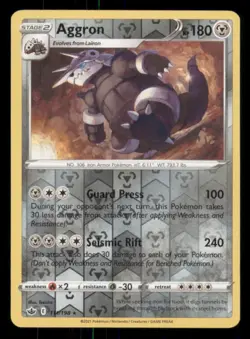 Aggron SWSH06: Chilling Reign #111/198 Rare Reverse Holo Pokemon LP - Image 1