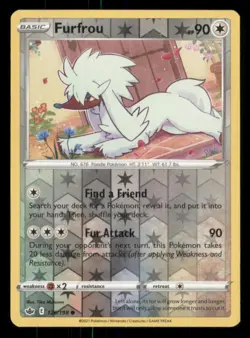 Furfrou SWSH06: Chilling Reign #126/198 Common Reverse Holo Pokemon LP - Image 1