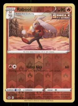 Raboot SWSH06: Chilling Reign #027/198 Uncommon Reverse Holo Pokemon LP - Image 1