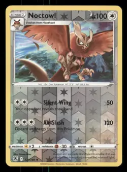 Noctowl SWSH10: Astral Radiance #121/189 Uncommon Reverse Holo Pokemon LP - Image 1