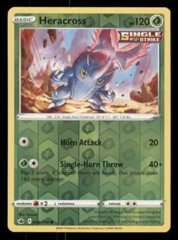 Heracross SWSH06: Chilling Reign #006/198 Common Reverse Holo Pokemon LP - Image 1