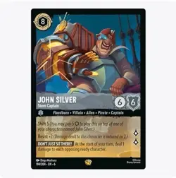 Disney Lorcana Azurite Sea John Silver Stern Captain 194/204 Cold Foil NM Card - Image 1