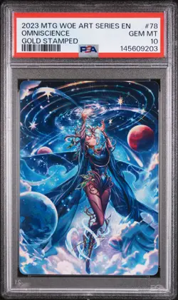 2023 MTG WILDS OF ELDRAINE ART SERIES GOLD STAMPED #78 OMNISCIENCE PSA 10 - Image 1
