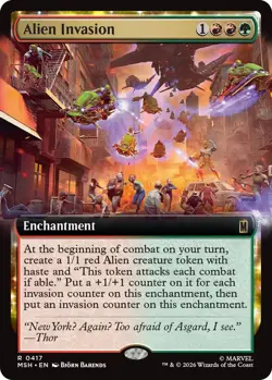 x1 Alien Invasion - Foil - Extended Art R MTG Marvel Super Heroes M/NM, English - Image 1