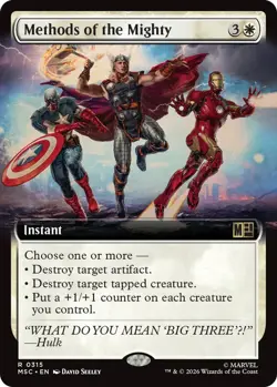 x1 Methods of the Mighty - Extended Art R MTG Commander: Marvel Super Heroes M/N - Image 1