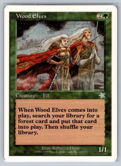 MTG Starter 1999 #153 Wood Elves Uncommon Creature Elf - Image 1