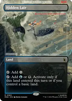 Hidden Lair x1 MTG Magic the Gathering - Marvel Super Heroes BORDERLESS - Image 1