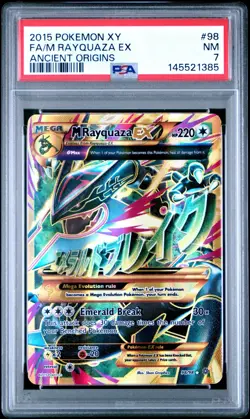 PSA 7 Pokemon 2015 M Rayquaza EX 98/98 Ancient Origins - Image 1