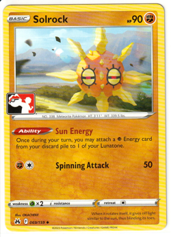 Pokemon TCG Solrock CRZ 069/159 Play! Prize Pack Series NM - Image 1