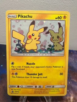POKEMON TEAM UP SM BLACK STAR PROMO PIKACHU #SM162 HOLO - Image 2
