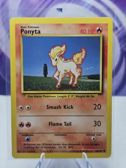 Ponyta 60/102 Pokemon 1999 Unlimited Base Set LP - Image 1
