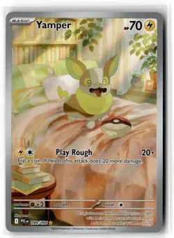 Yamper 099/094 Illustration Rare Phantasmal Flames Pokemon Holo Near Mint - Image 1