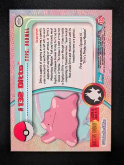 HOLO FOIL DITTO #132 Topps Pokemon Series 3 Tv Animation Blue Label NM - Image 2