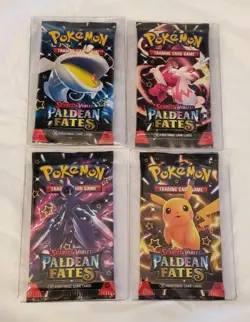4x Pokemon Paldean Fates Booster Packs FACTORY SEALED - Image 1