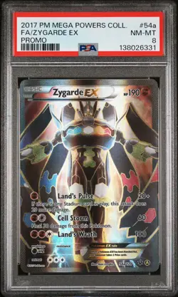 2017 POKEMON MEGA POWERS COLLECTION PROMO #54A FULL ART/ZYGARDE EX PSA 8 - Image 1