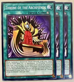 Yugioh! 3x Throne of the Archfiends BPRO-EN059 Common 1st Ed NM - Image 1