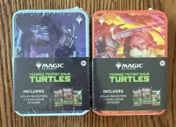 Magic the Gathering TMNT Play Booster Tin Lot Of Two Sealed - Image 1