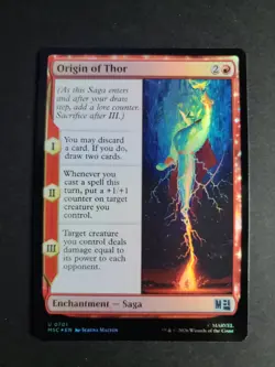 Origin of Thor (Foil) Uncommon MTG Marvel Super Heroes Commander - Image 1