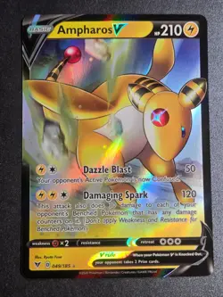 Ampharos V 049/185 NM Vivid Voltage Holo V Rare Pokemon - Image 1