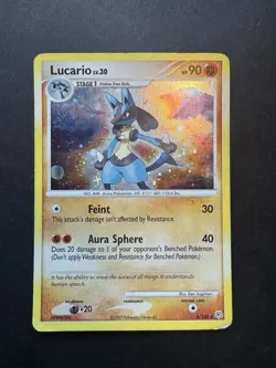2007 Pokemon, Diamond & Pearl, #6/130 Lucario, Holo Rare - Image 3