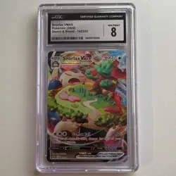 Pokemon Snorlax VMAX 142/202 Sword & Shield Ultra Rare Holo Eng 340HP CGC 8 - Image 1