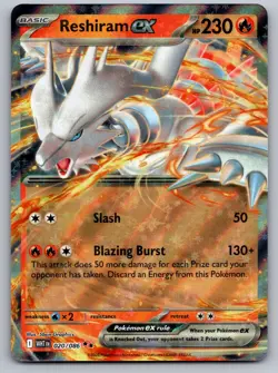 Reshiram ex 020/086 Holo Double Rare White Flare Pokemon Near Mint - Image 1