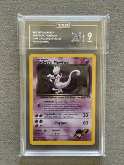 TAG 9 Rocket's Mewtwo Holo 14/132 Gym Challenge 2000 English Pokemon - Image 1