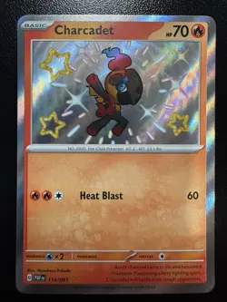 Charcadet Shiny Holo 114/091 SV: Paldean Fates Pokemon (NM-) - Image 1