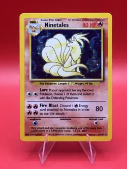 Ninetales 12/102 Base Set Holo Pokemon TCG Unlimited Holo Rare WOTC LP - Image 1