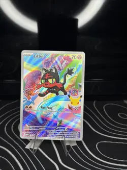 Litten 044 MEP EN full Art Holo Pokemon Card First Partner Promo NM - Image 1