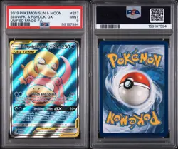 SLOWPOKE & PSYDUCK GX #217 PSA 9 2019 POKEMON SUN & MOON UNIFIED MINDS FULL ART - Image 3