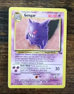 Pokemon Fossil Gengar 20/62 Non Holo Rare LP - Image 1