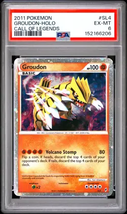 2011 POKEMON CALL OF LEGENDS #SL4 GROUDON-HOLO PSA 6 - Image 1