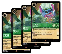 Disney Lorcana Stitch Cover Agent x 4 - Rare Into the Inklands - Plus Free Card - Image 1